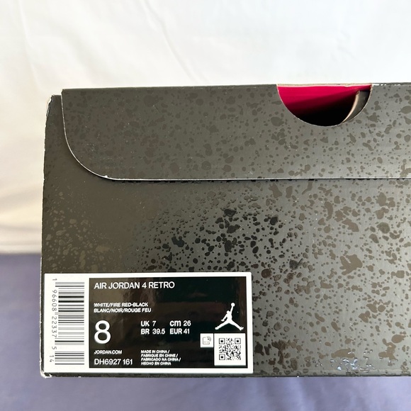 Jordan 4 Retro Red Cement size 8 DH6927-161 2023 PRE-OWNED with OG BOX - Picture 10 of 10